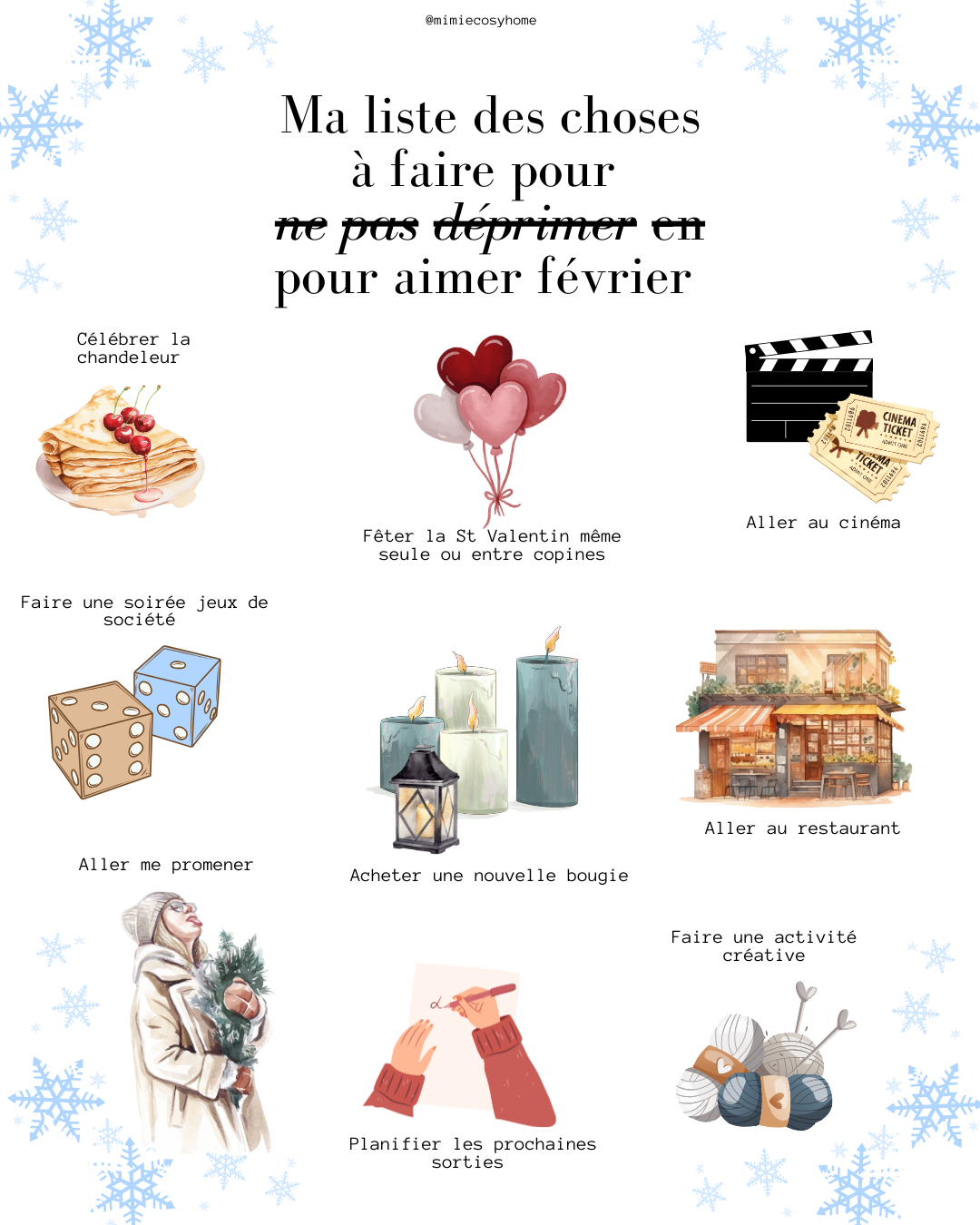 Ma Bucket List de Février – 10 petits plaisirs pour savourer l’hiver ❄️