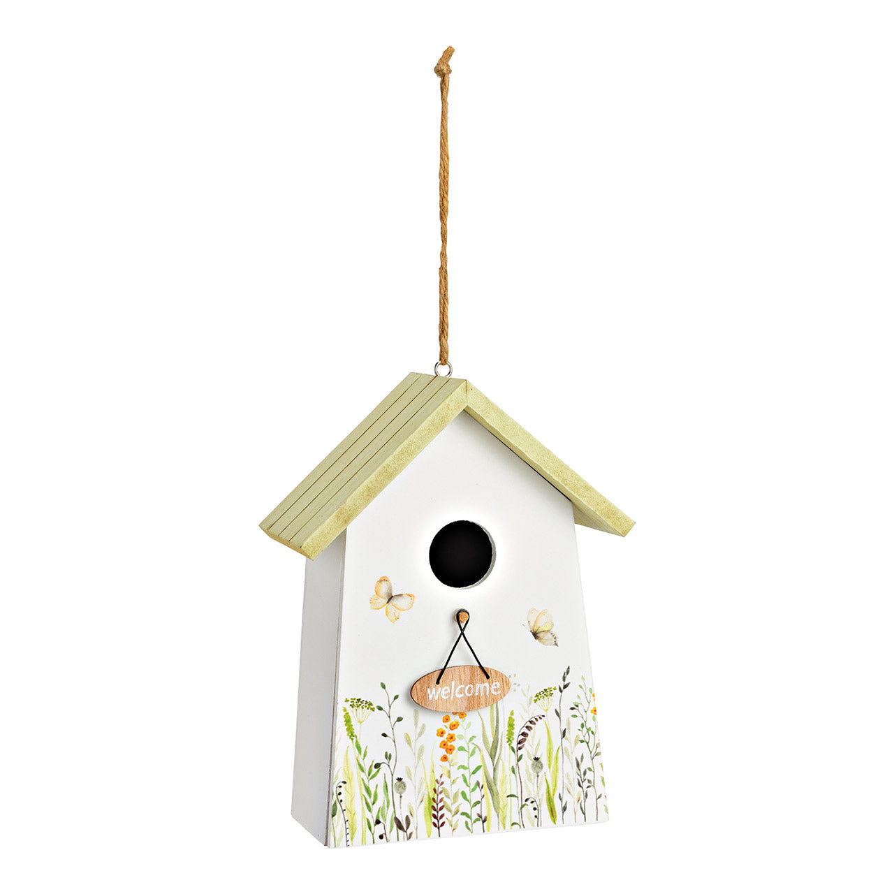 Cabane à oiseau fleurie