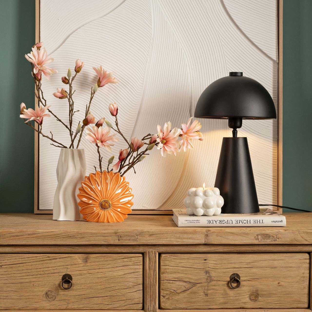 Vase Marguerite orange-corail