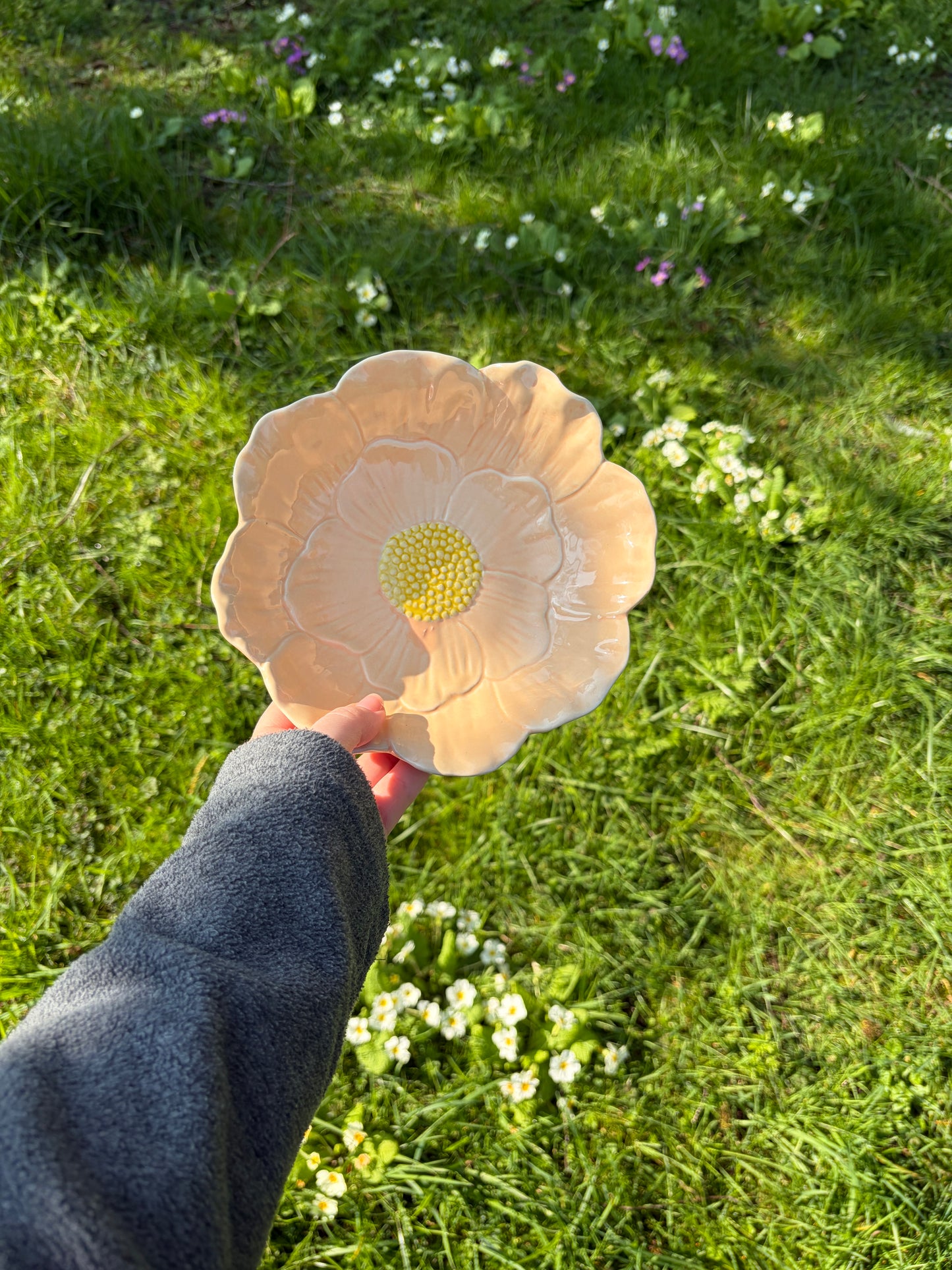Petit saladier fleur abricoté