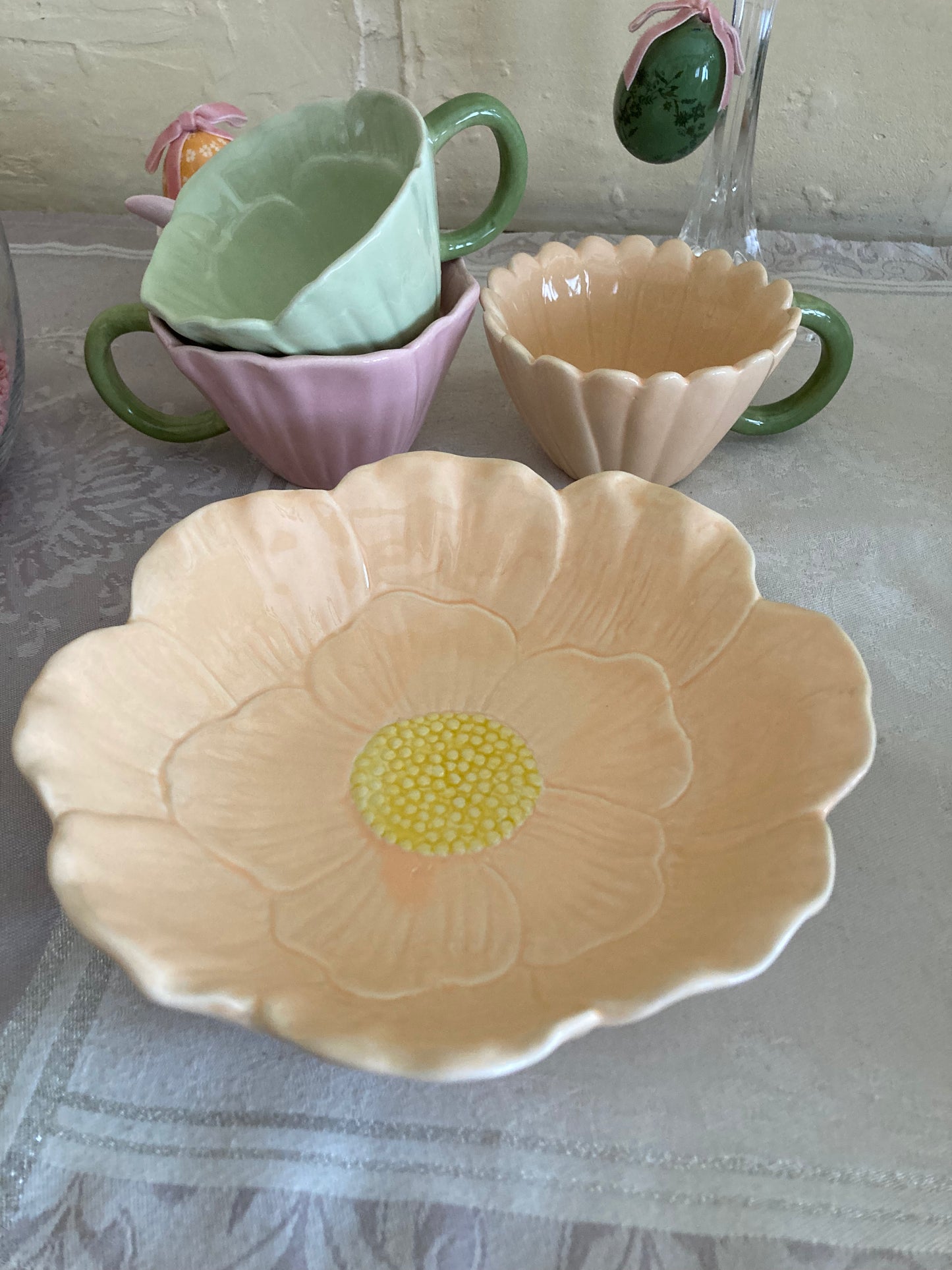 Petit saladier fleur abricoté