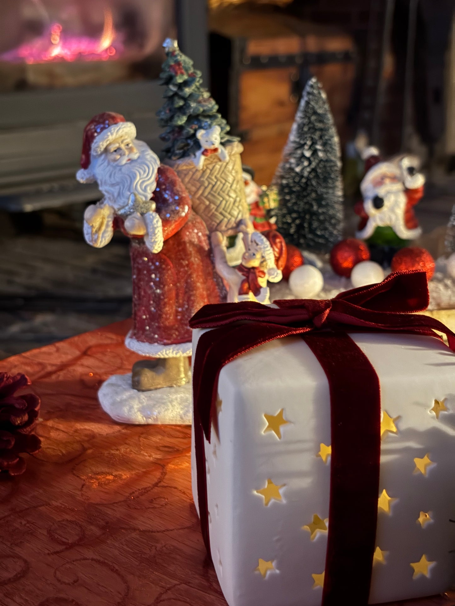 Cadeau de Noël lumineux en porcelaine avec LED