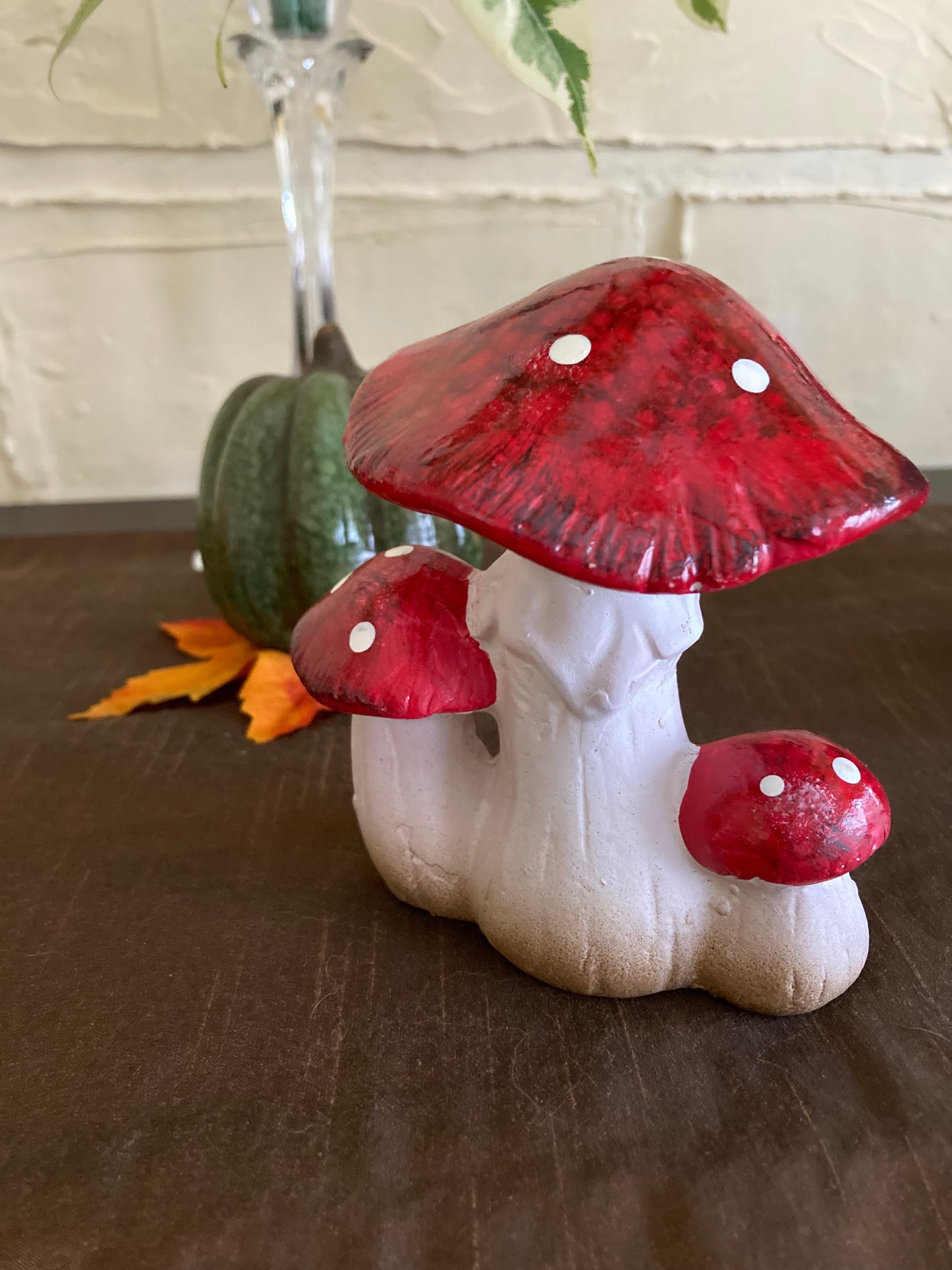 Lot de 3 champignons décoratifs en céramique