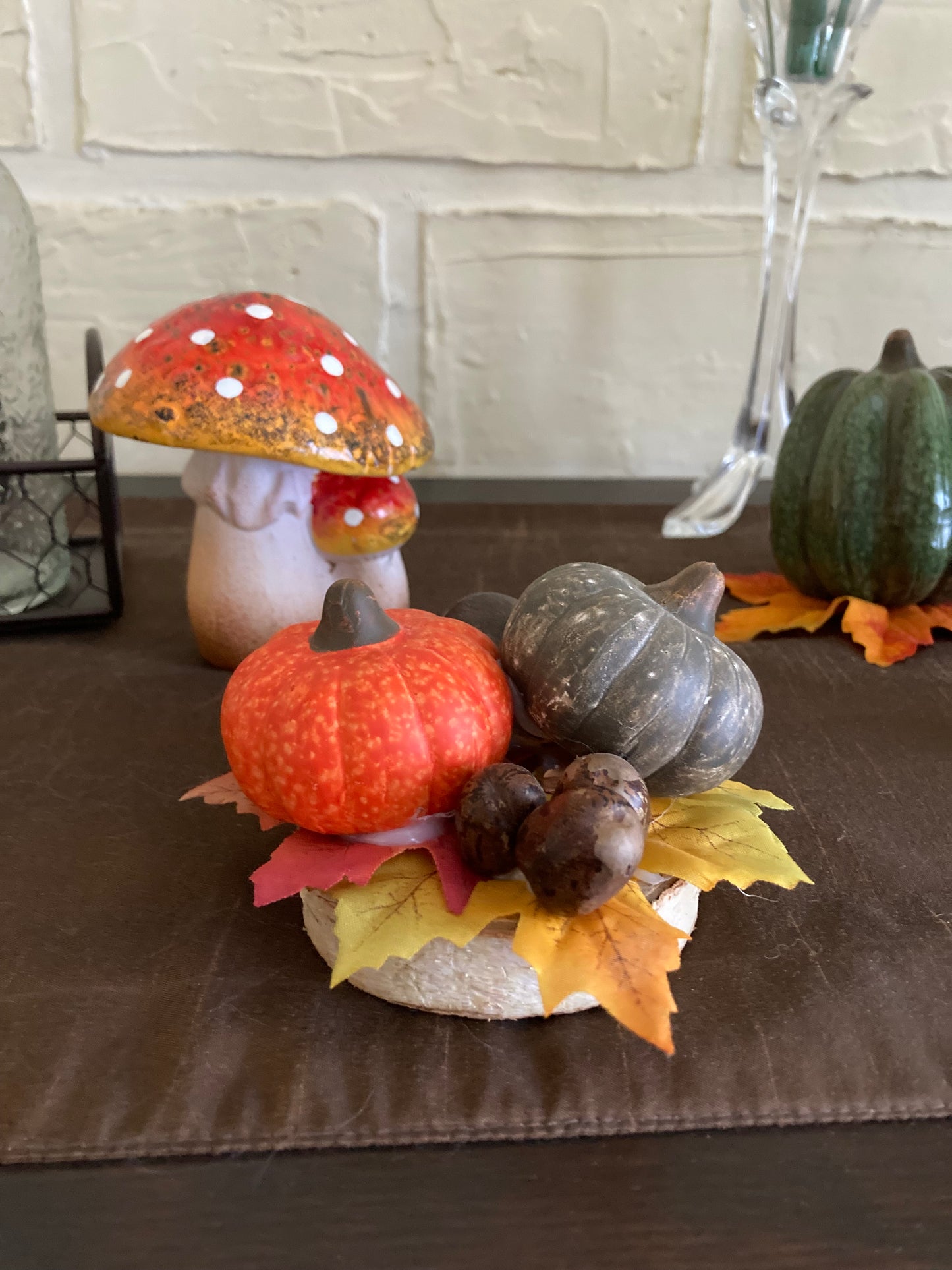 Lot de 3 champignons décoratifs en céramique