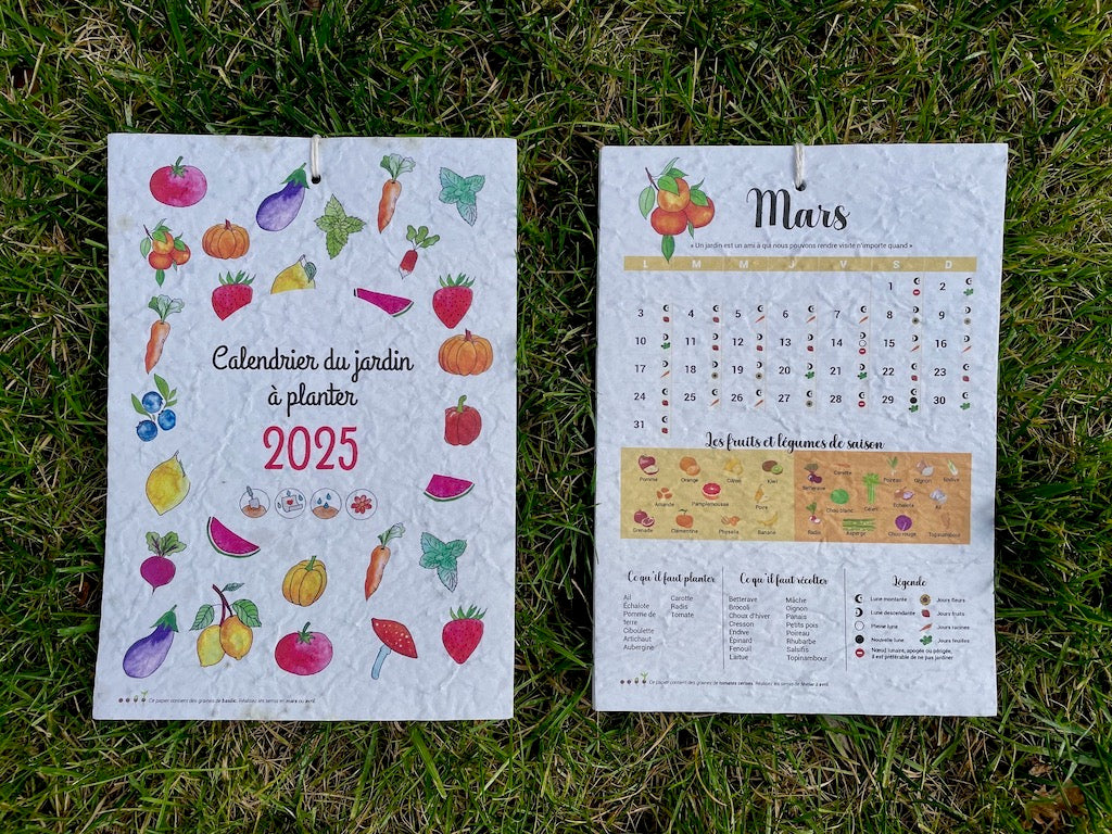 Calendrier du jardin à planter 2025 🪴 Papier Ensemencé Éco-Responsable