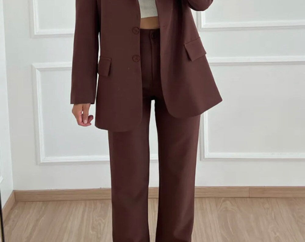 Pantalon élégant marron