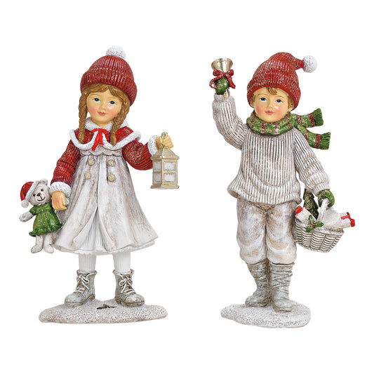 Duo Figurines Enfants d'Hiver Vintage ❄️