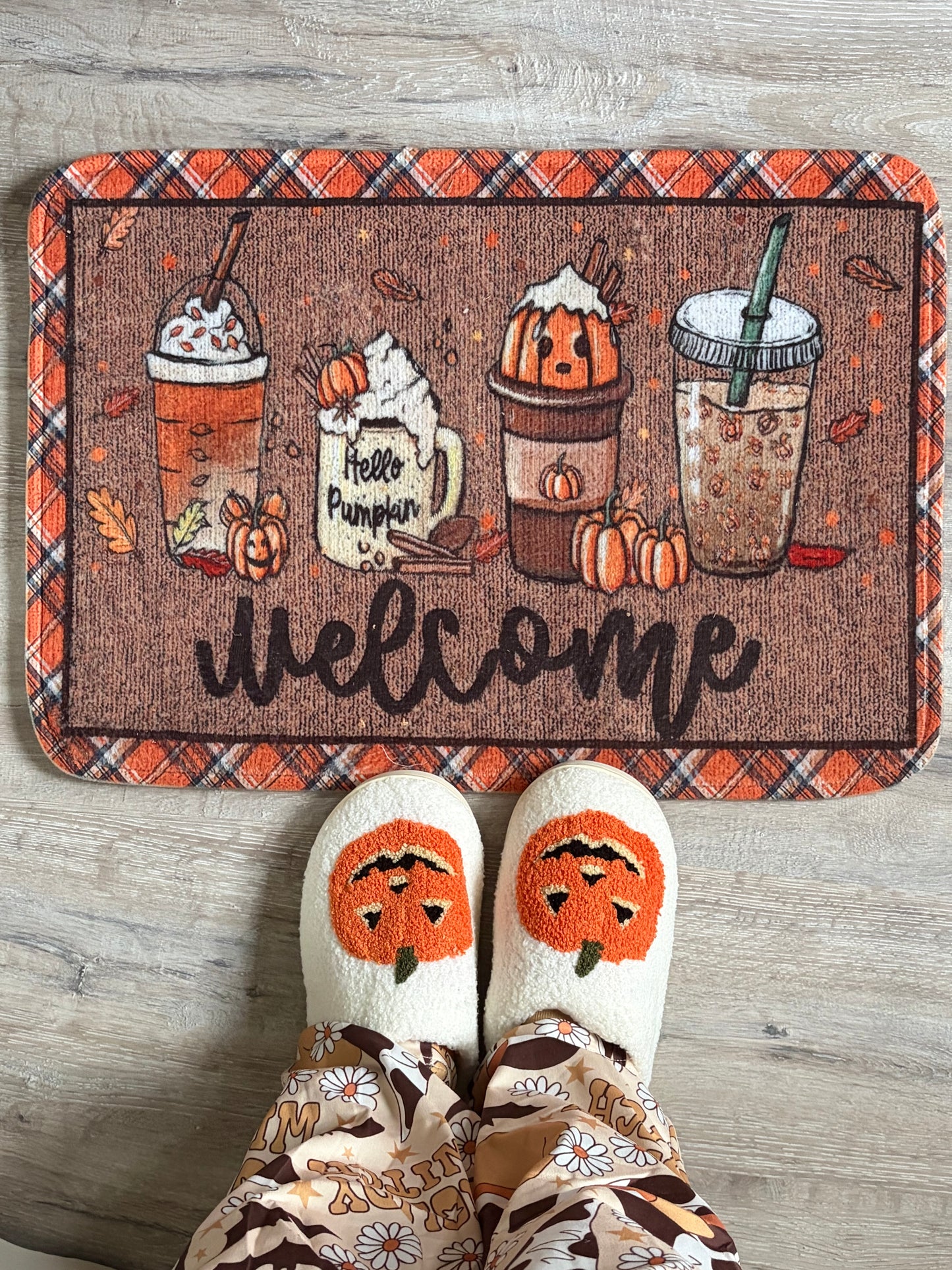 Tapis tout doux automne Halloween - « Welcome »