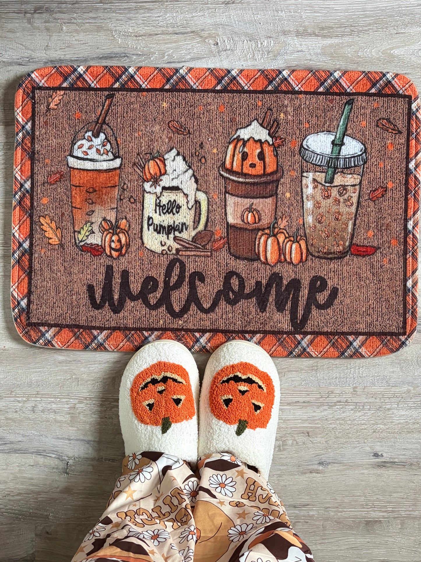 Tapis tout doux automne Halloween - « Welcome »