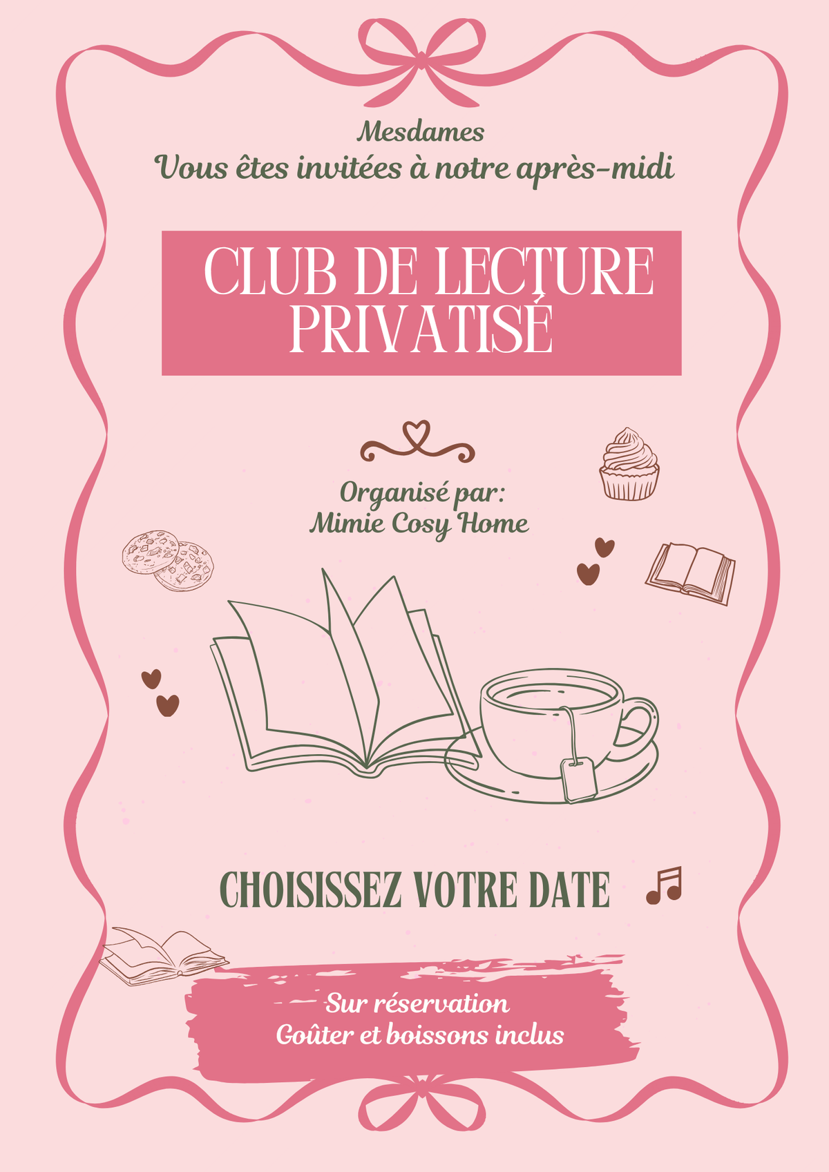 Après-midi cosy Club de lecture privatisé