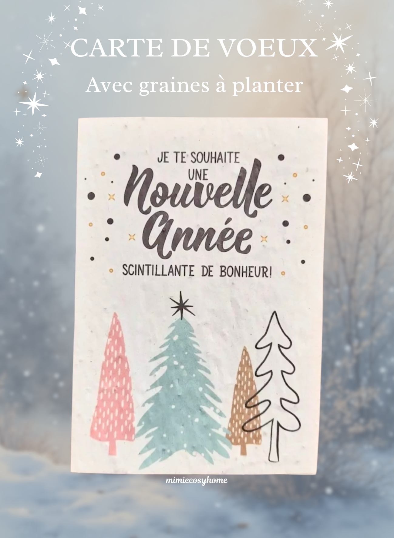 Carte de voeux contenant des graines à planter 🌟