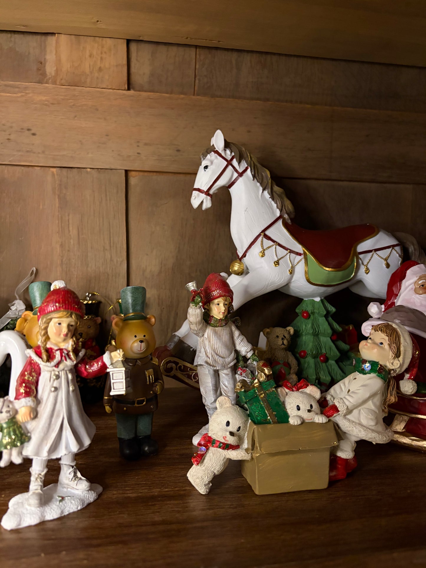 Scène de Noël - Figurine Enfant et Oursons Blancs Vintage 🎄