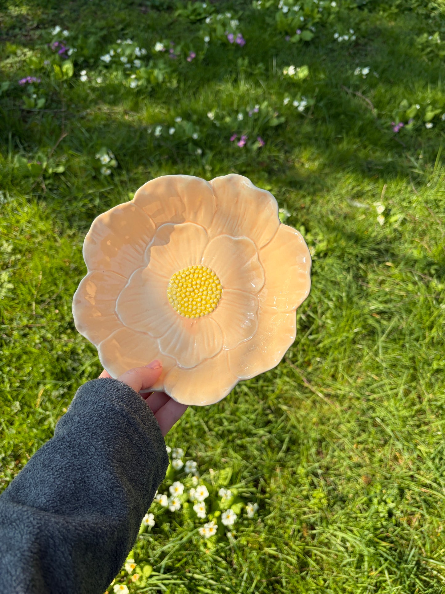 Petit saladier fleur abricoté