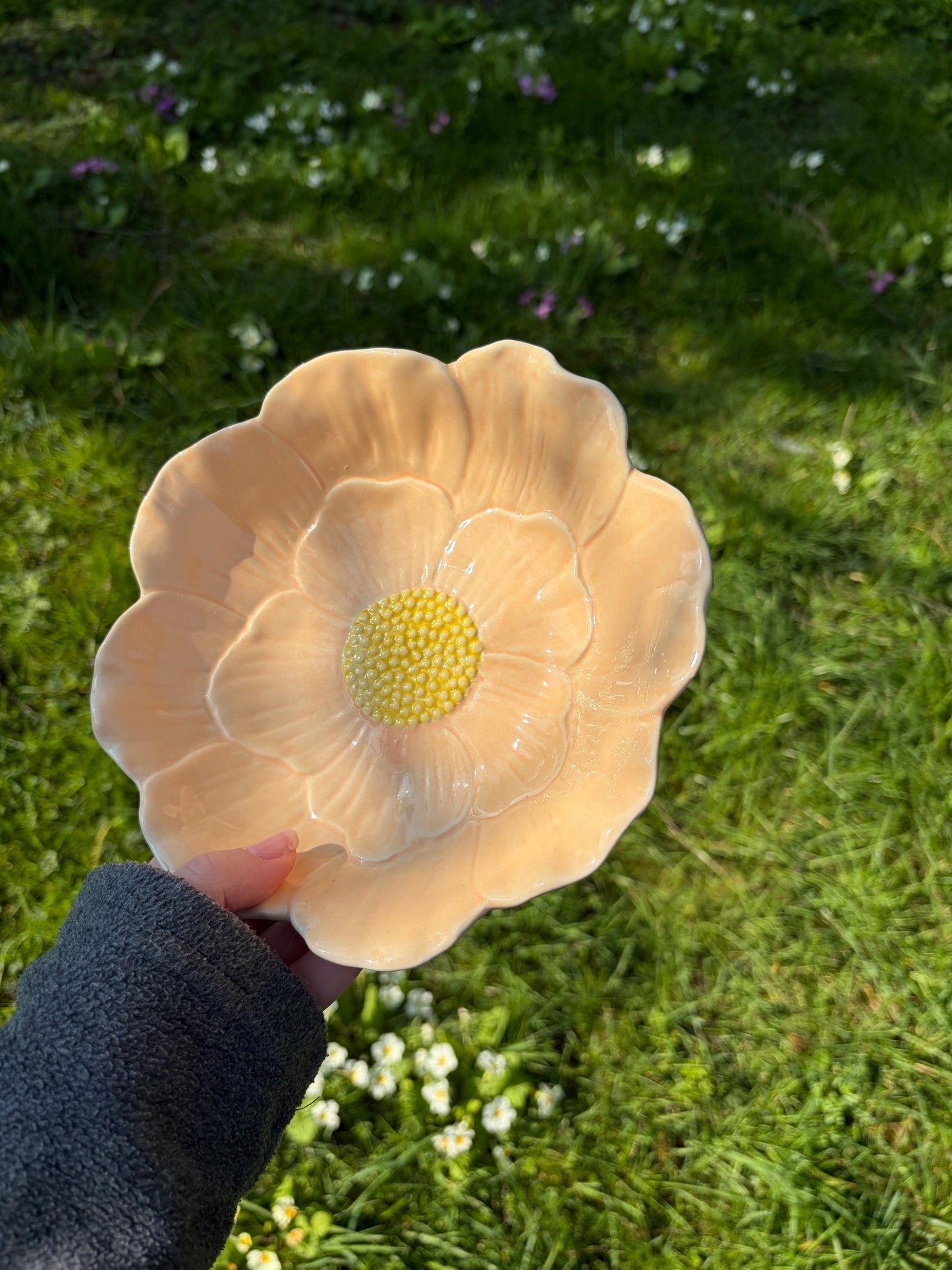 Petit saladier fleur abricoté