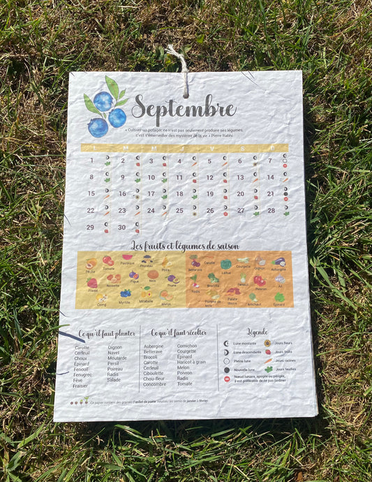 Calendrier du jardin à planter 2025 🪴 Papier Ensemencé Éco-Responsable