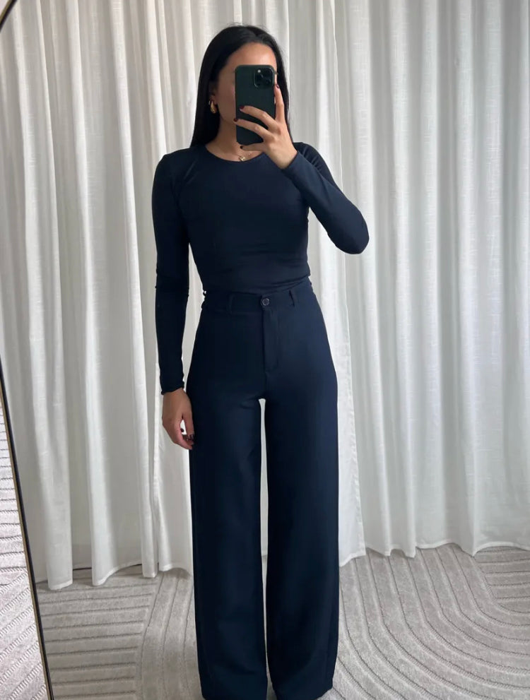 Pantalon élégant bleu marine