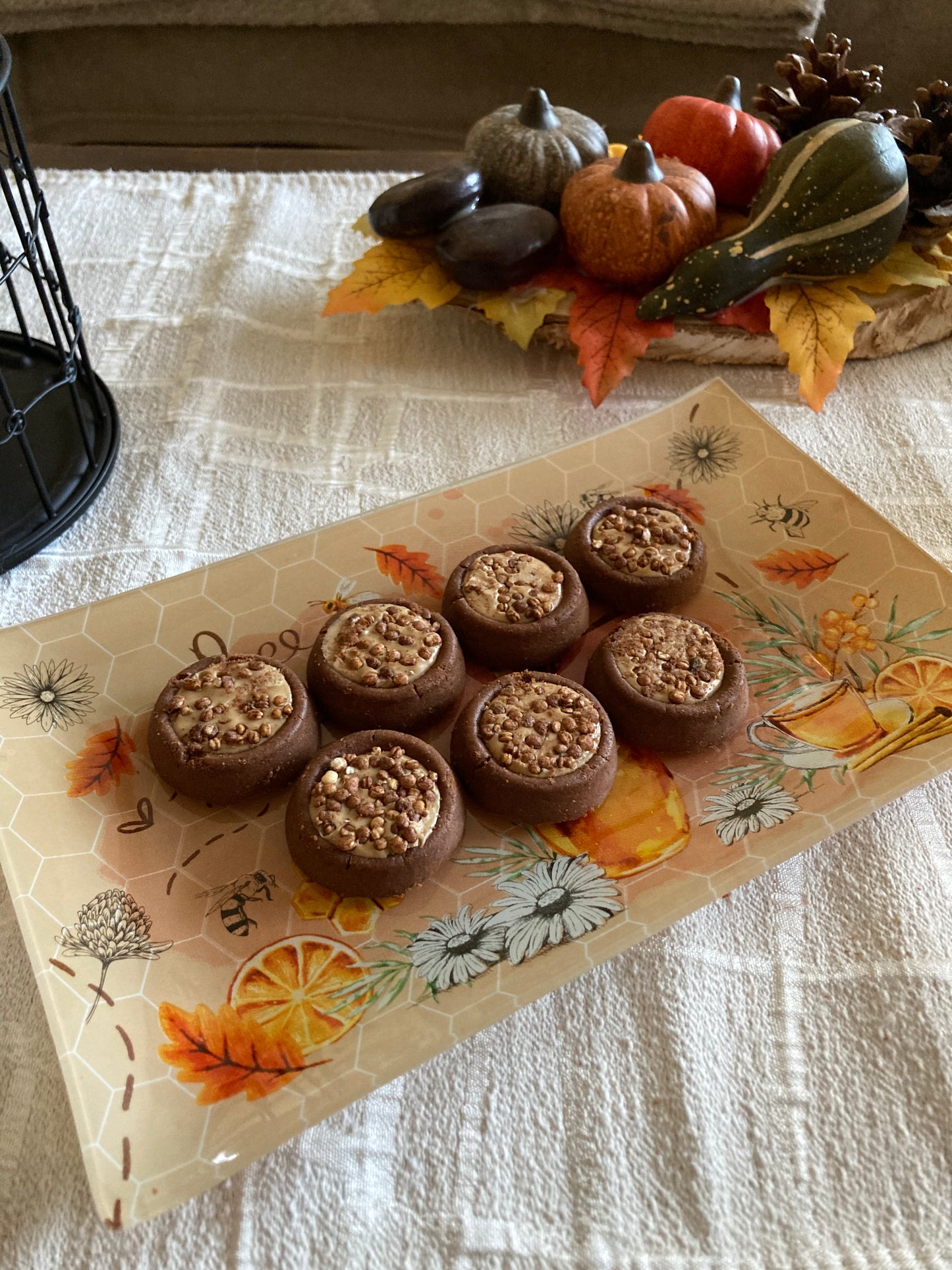 Lot de 3 Assiettes de service rectangulaires d'automne