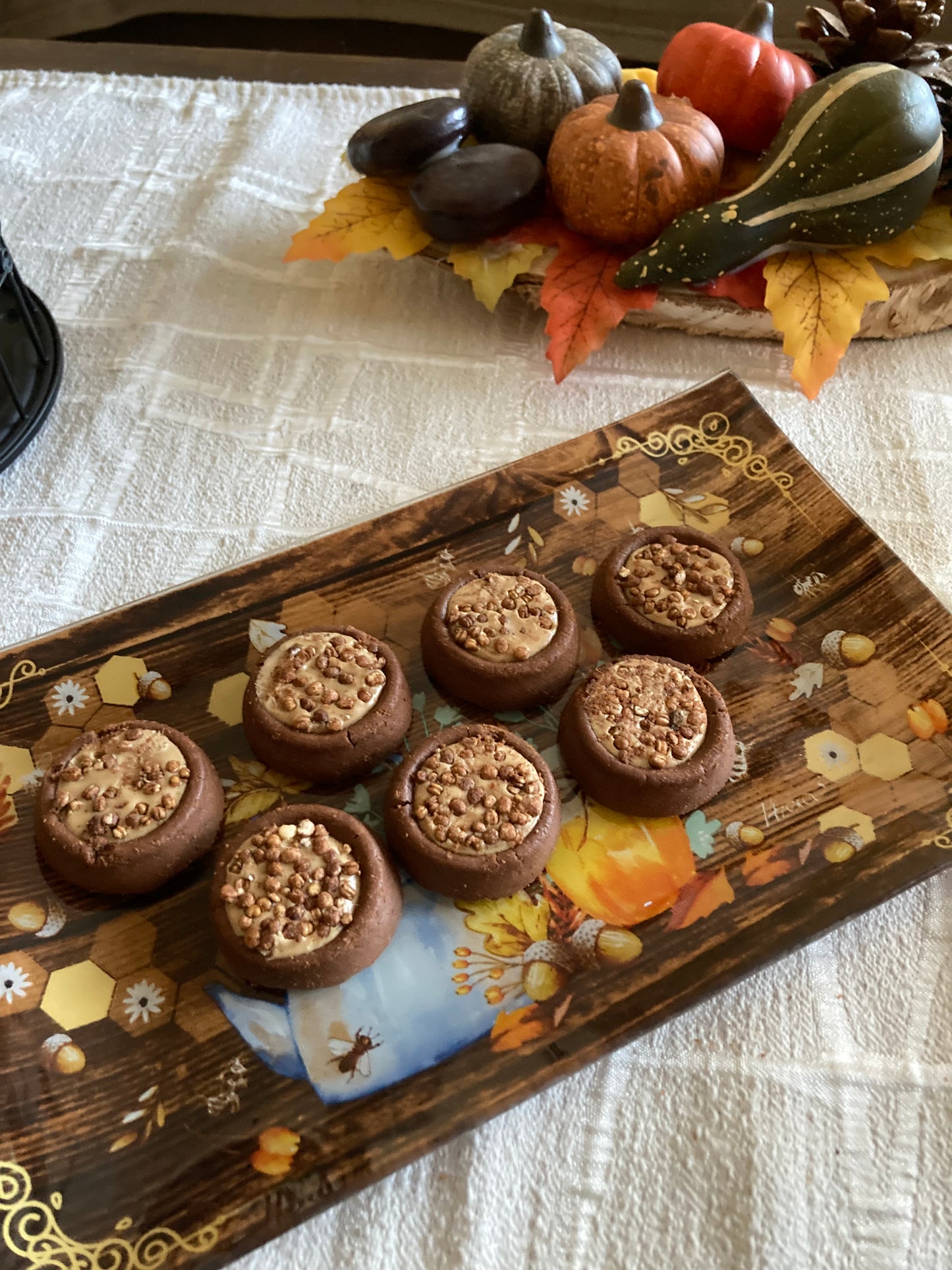 Lot de 3 Assiettes de service rectangulaires d'automne