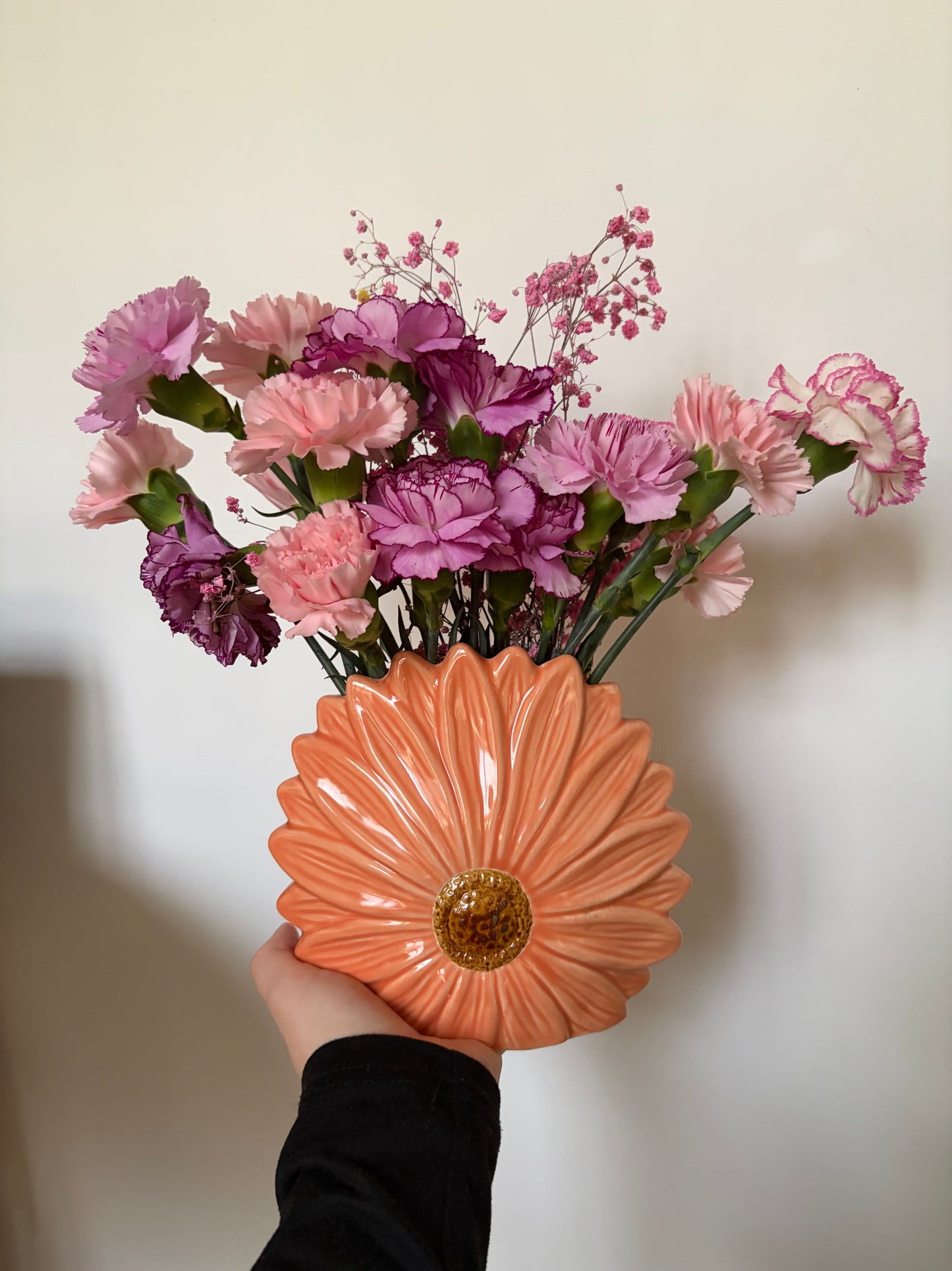 Vase Marguerite orange-corail