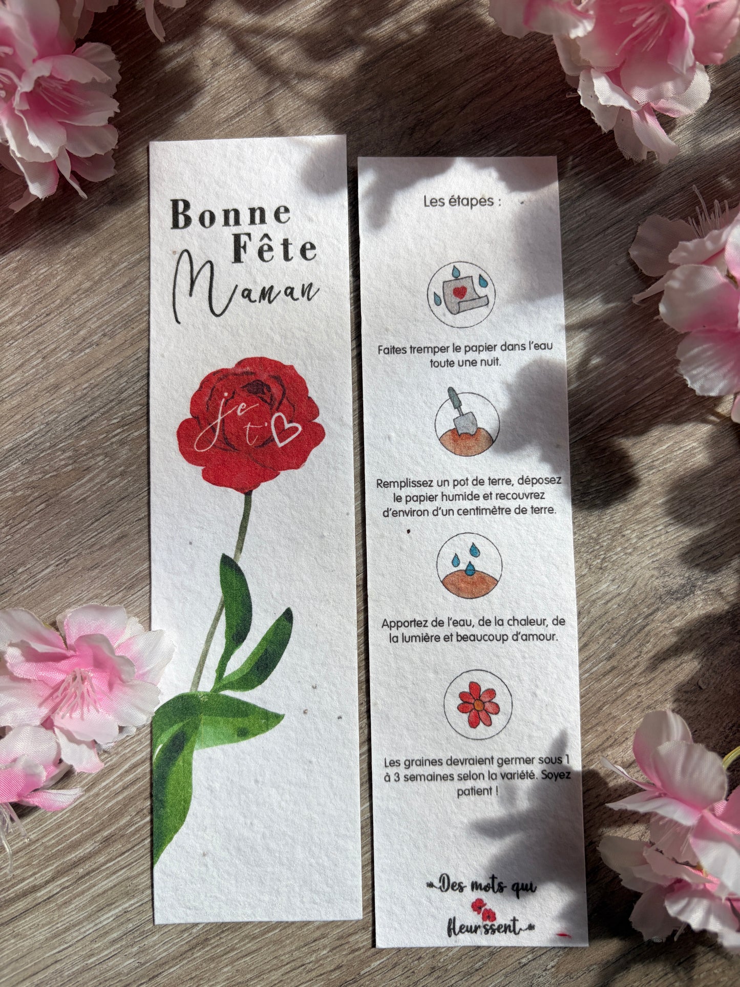 Marque page à planter – Bonne fête maman 💐