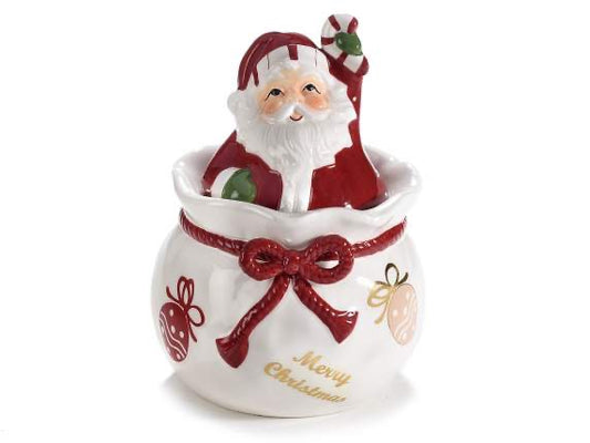 Joli pot à biscuit Père Noël en céramique