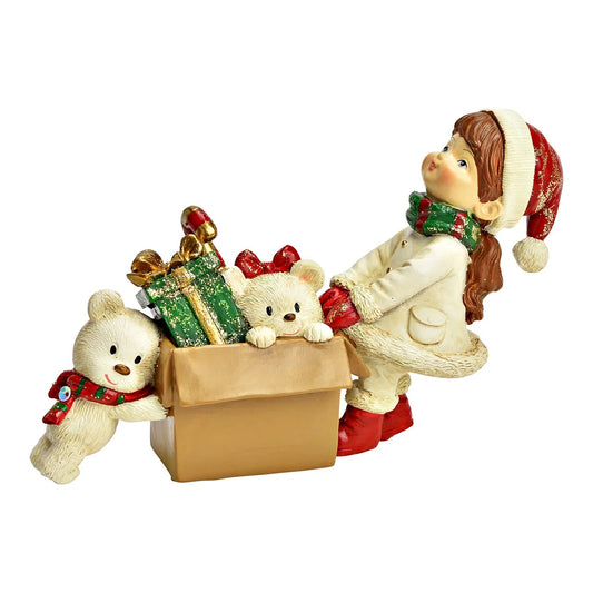 Scène de Noël - Figurine Enfant et Oursons Blancs Vintage 🎄