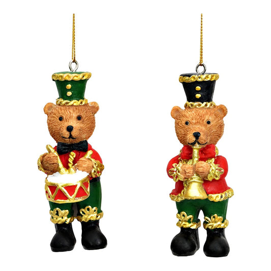 Duo Suspensions Oursons Casse-Noisette Musiciens Vintages 🎺🥁