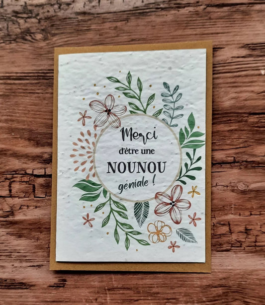 Carte à planter – Merci Nounou 🧸