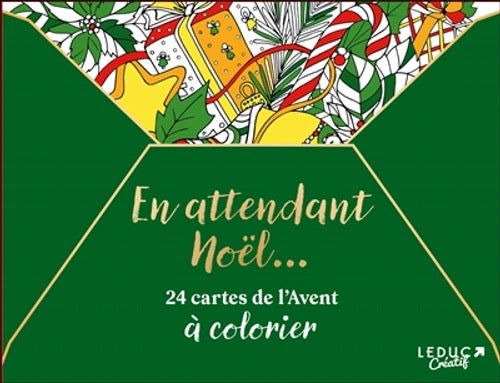En attendant Noël... : 24 cartes de l'Avent à colorier