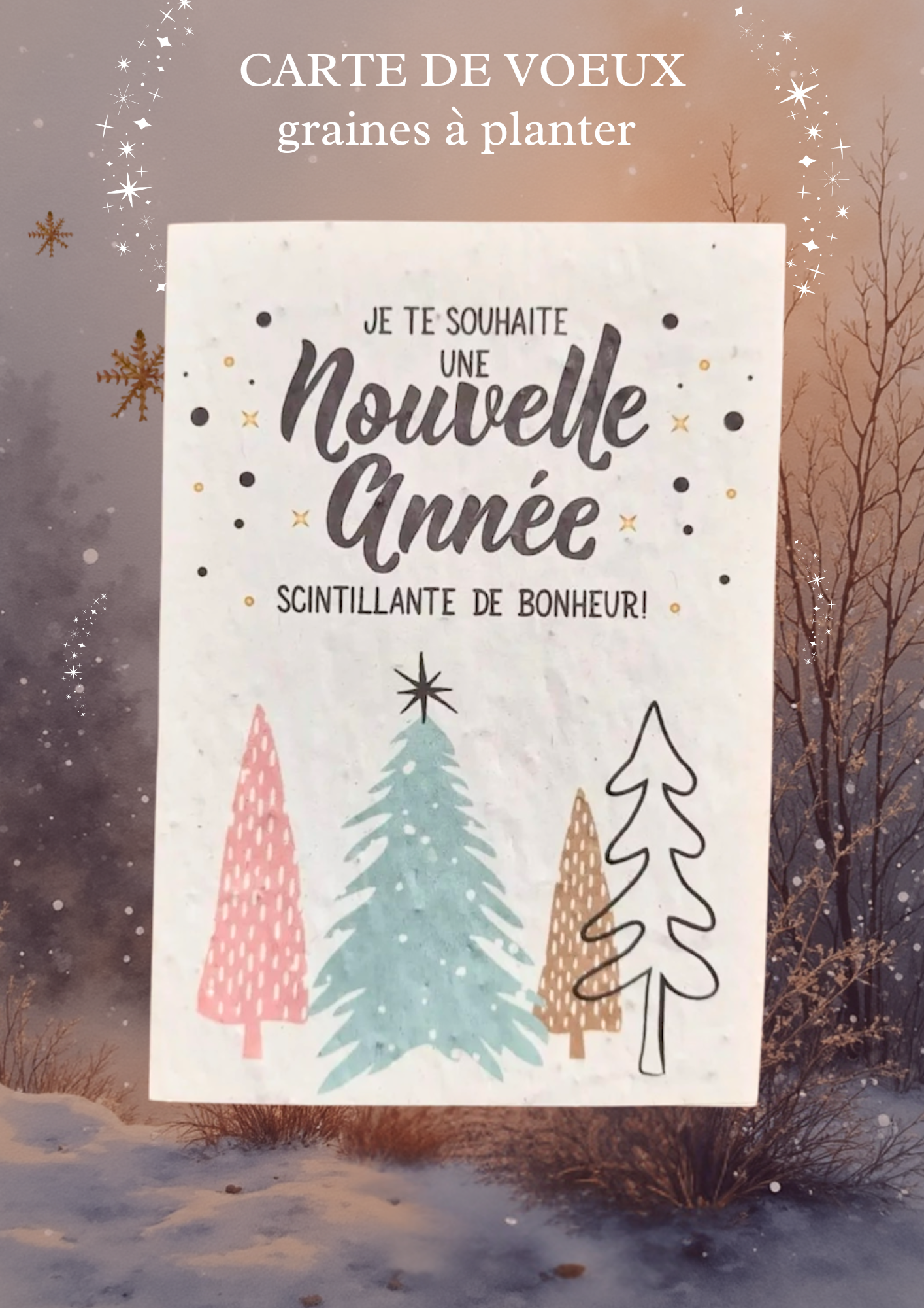 Carte de voeux contenant des graines à planter 🌟