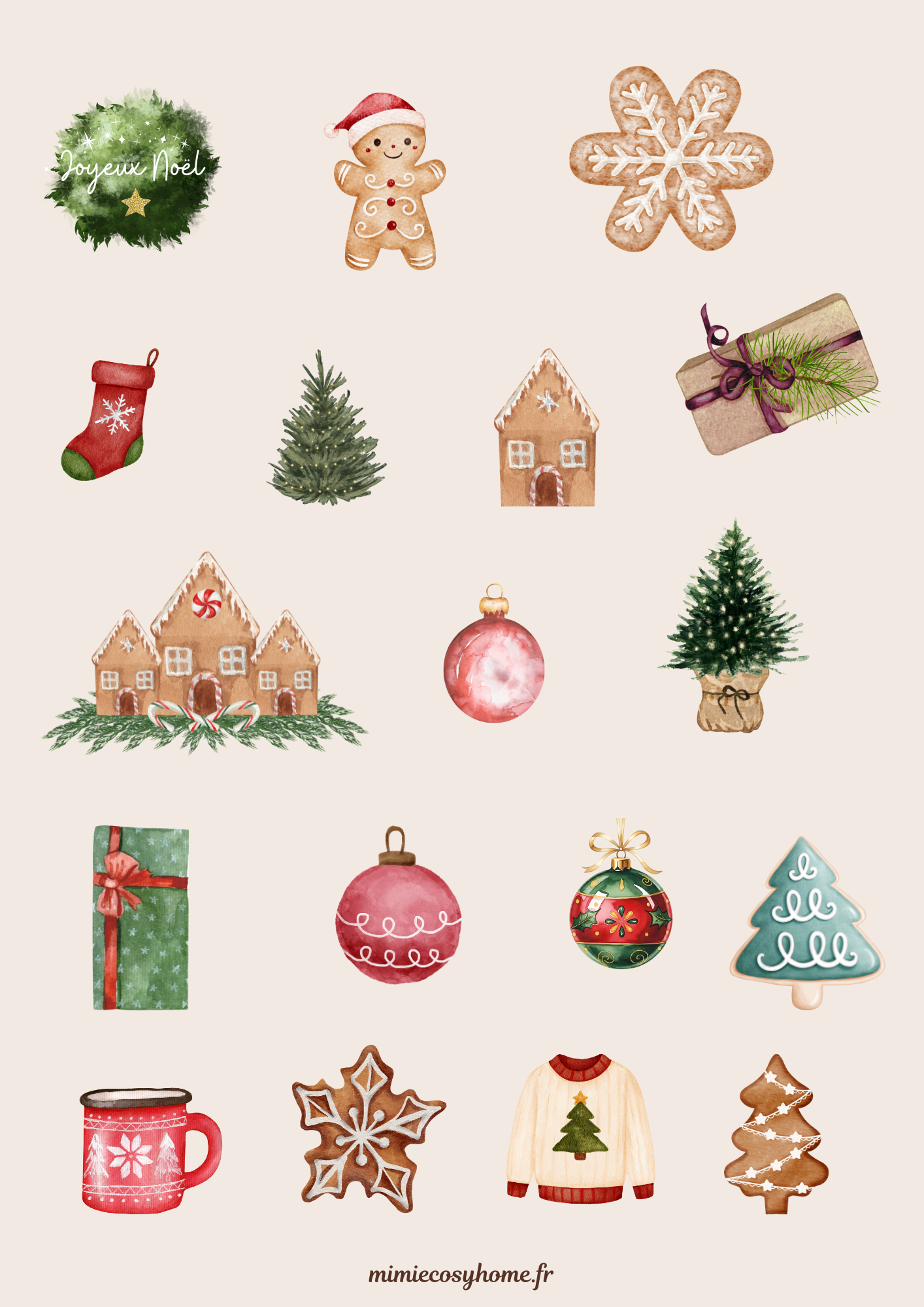 Lot de 18 stickers Noël ✨