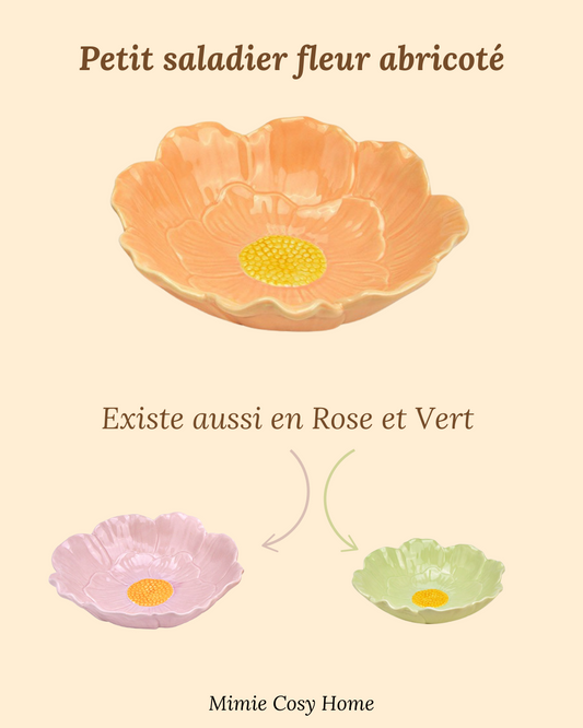 Petit saladier fleur abricoté