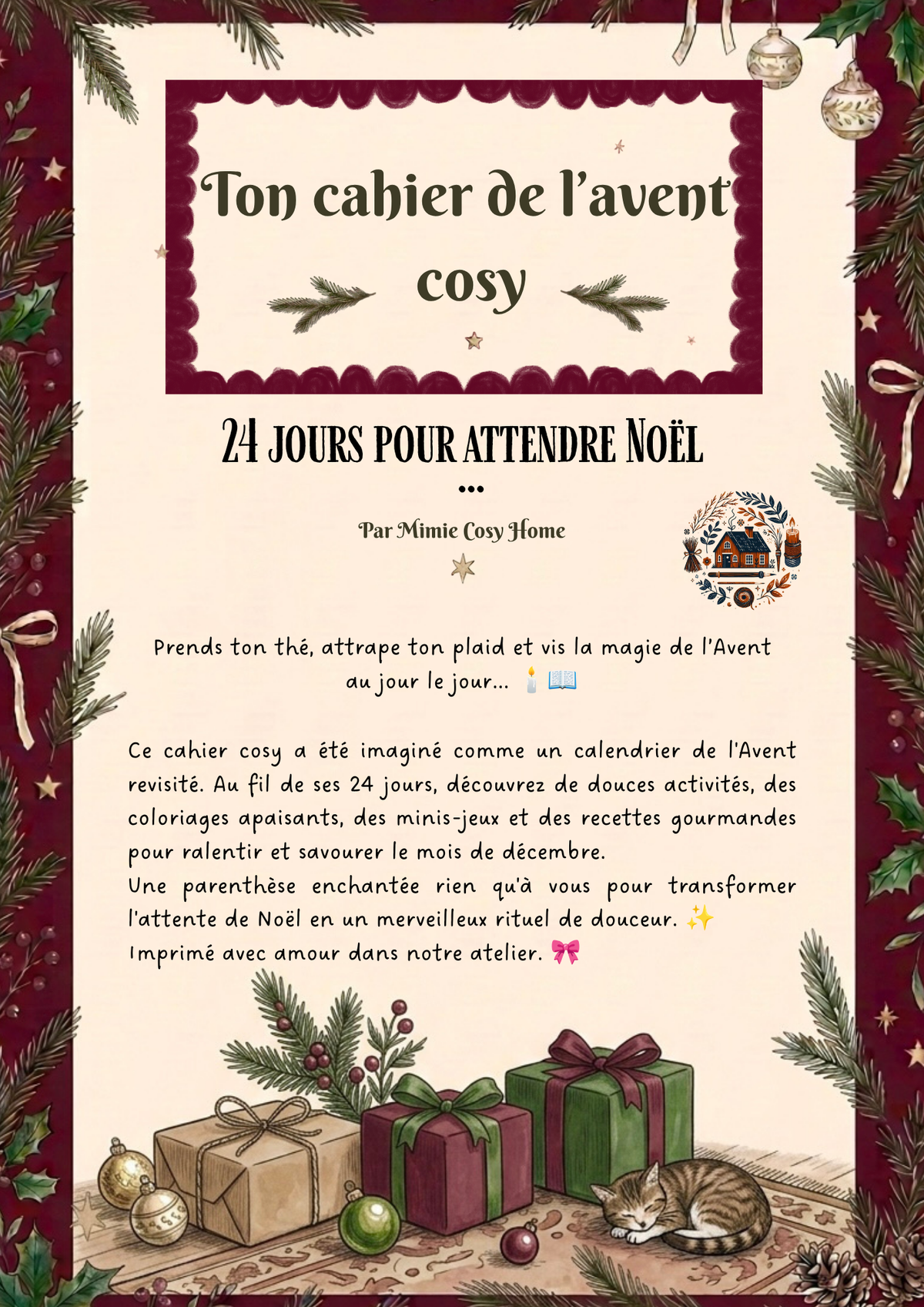 Ton cahier cosy : 24 jours pour attendre Noël 🎄✨