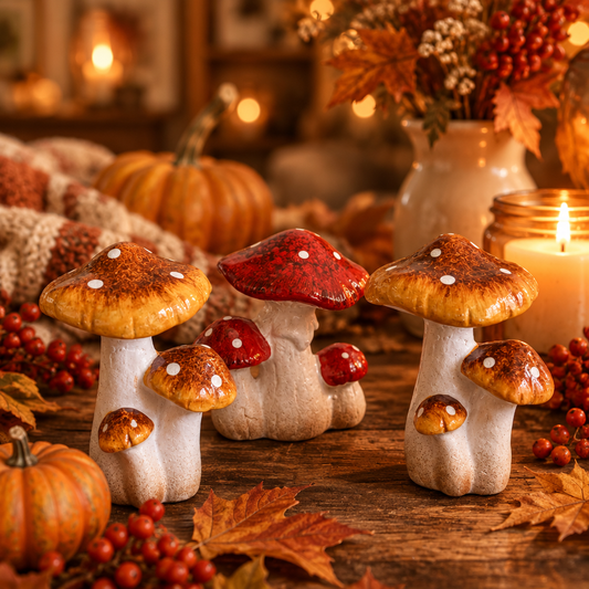 Champignons décoratifs céramique — photo Etsy ambiance automne